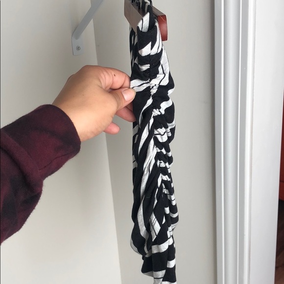 NWOT | VS | Ruched Mini-Skirt | B/W Stripe - Picture 5 of 7